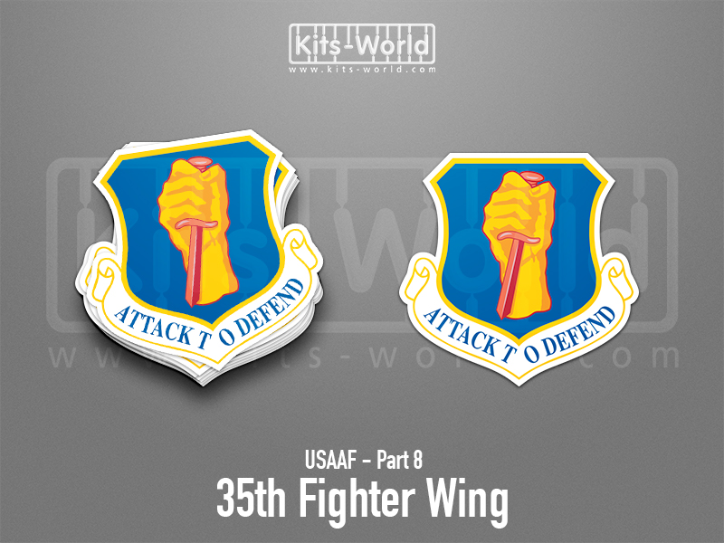 Kitsworld SAV Sticker - USAAF - 35th Fighter Wing W:100mm x H:98mm 
